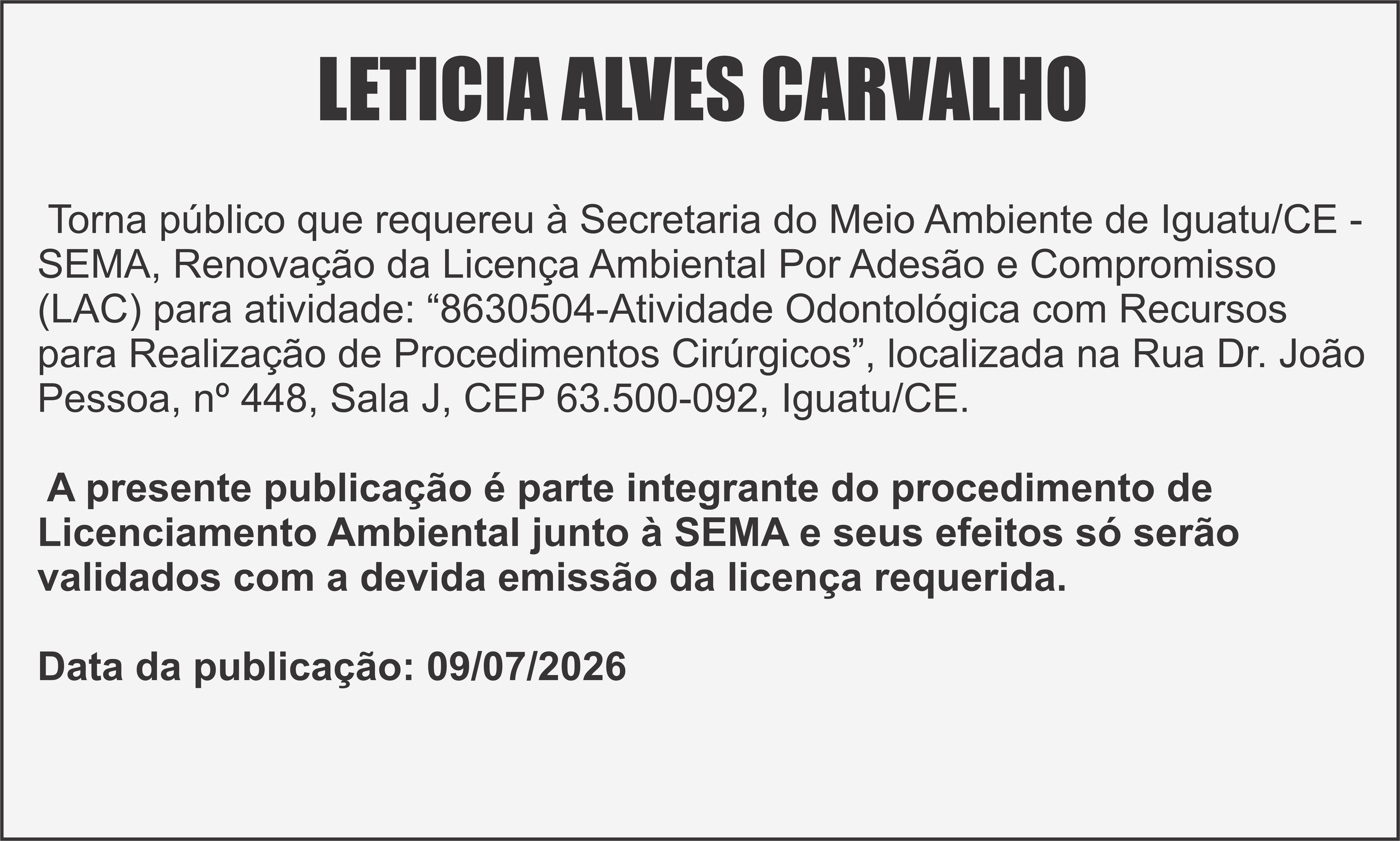 Edital: Letícia Alves Carvalho