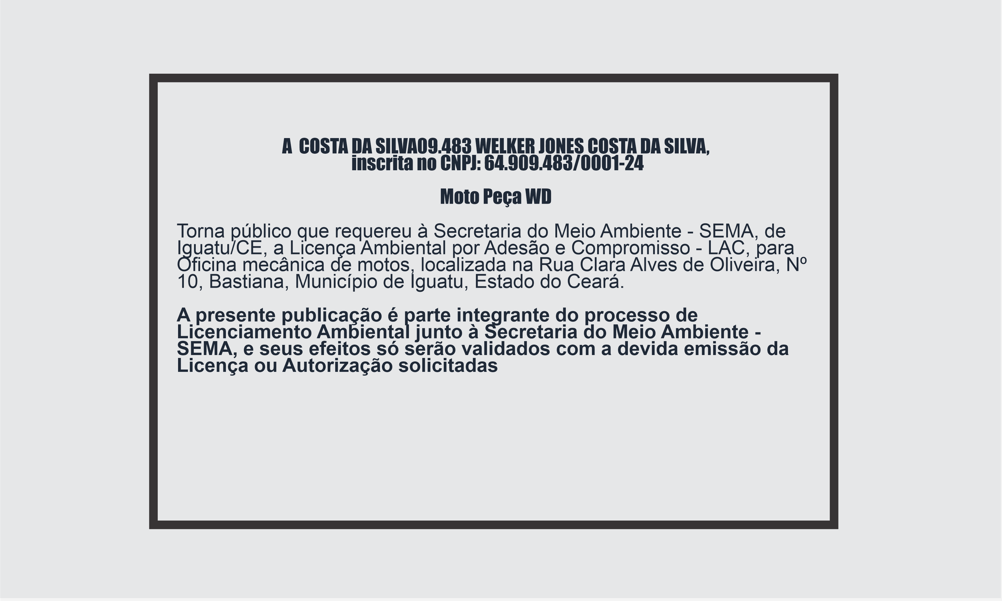EDITAL: COSTA DA SILVA09.483 WELKER JONES COSTA DA SILVA